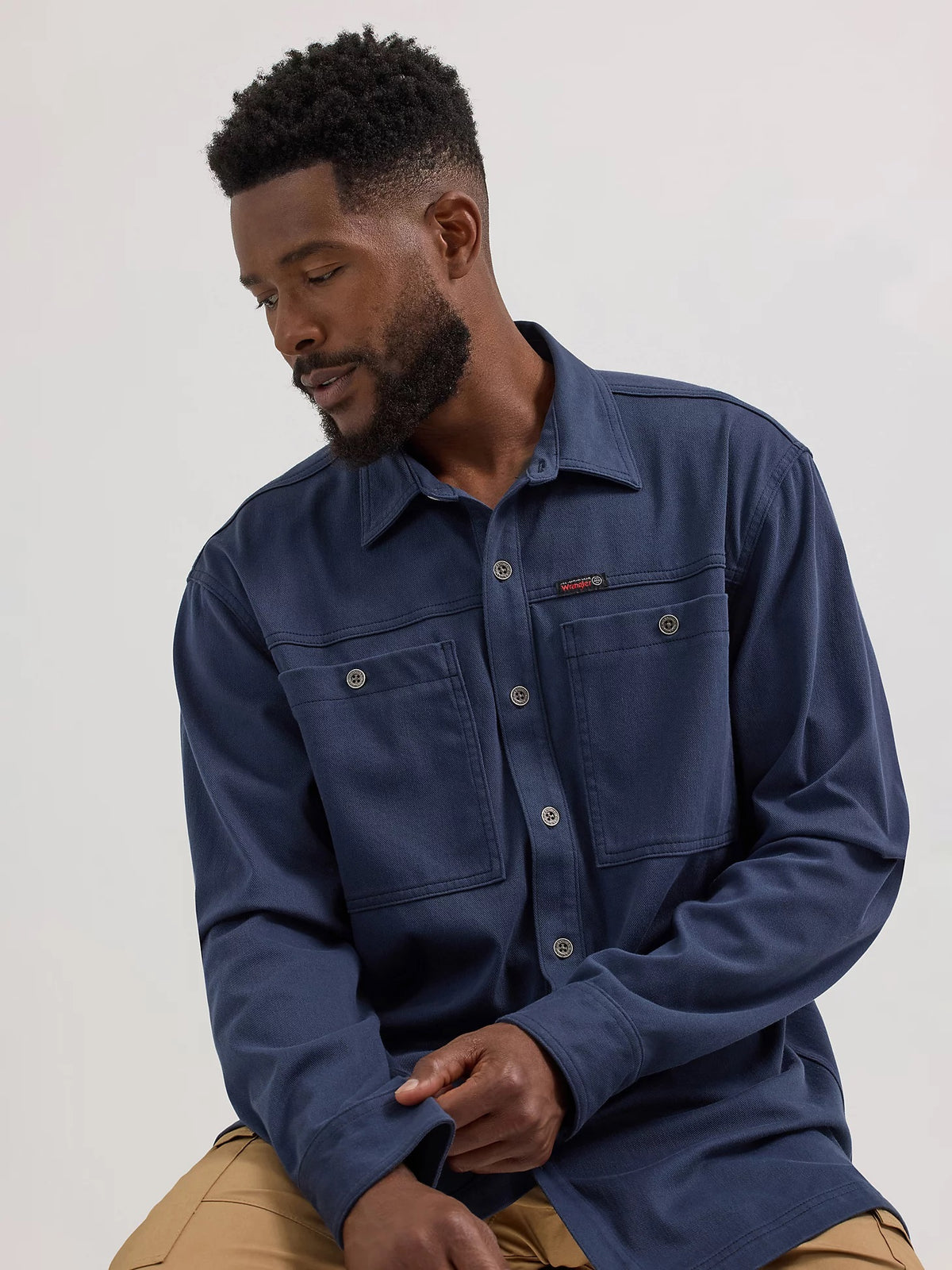Wrangler ATG Men's Knit Button-Down Long Sleeve Work Shirt Work Shirts Wrangler