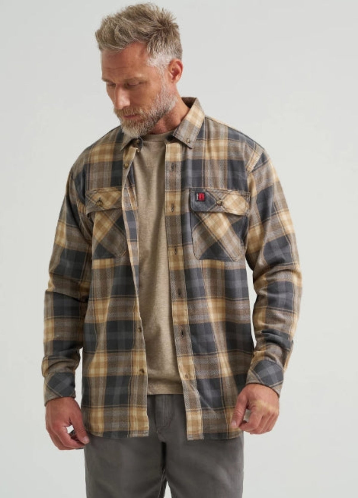 Wrangler RIGGS Men&#39;s Foreman Flannel Plaid Button-Up Long Sleeve Work Shirt - Work World - Workwear, Work Boots, Safety Gear