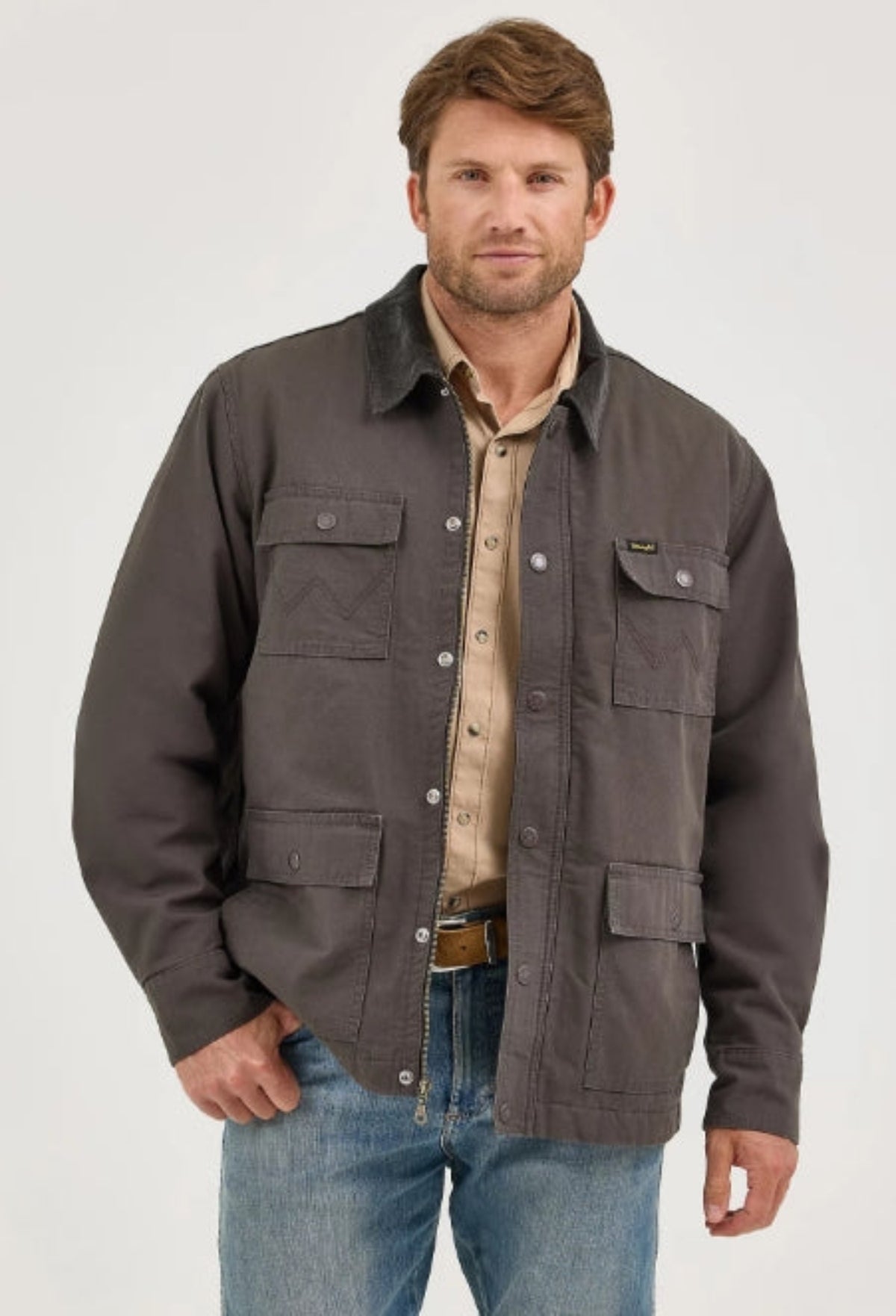 Wrangler Men&#39;s Quilted Flannel Lined Zip-Up Barn Coat - Work World - Workwear, Work Boots, Safety Gear