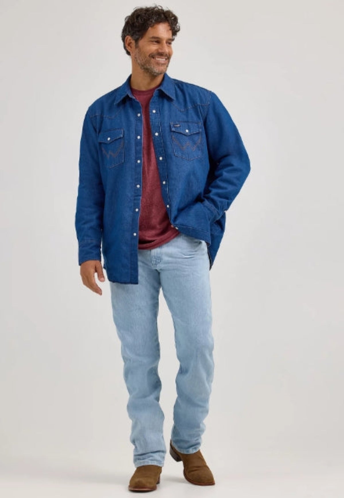 Wrangler Men's Cotton Flannel Lined Snap-Up Shirt Jac Jackets & Coats Wrangler