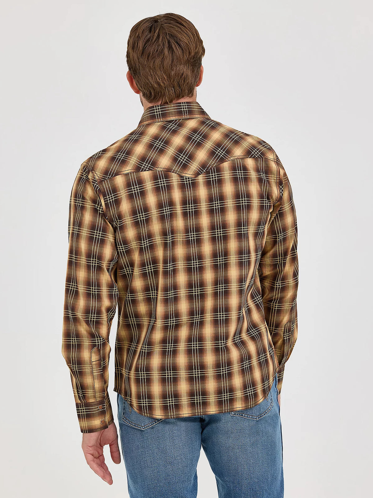 Wrangler Men's Retro® Premium Cotton Snap-Front Long Sleeve Work Shirt Work Shirts Wrangler
