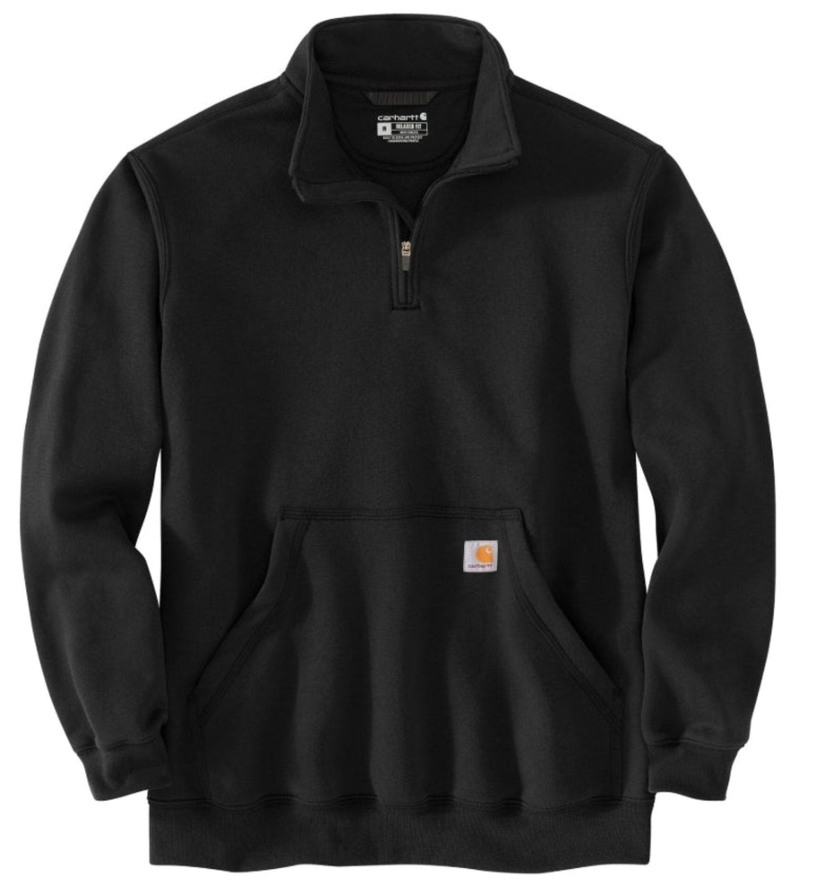 Carhartt Men's Loose Fit Midweight Quarter Zip Mock Neck Sweatshirt Jackets & Coats Carhartt Black 2XL Reg