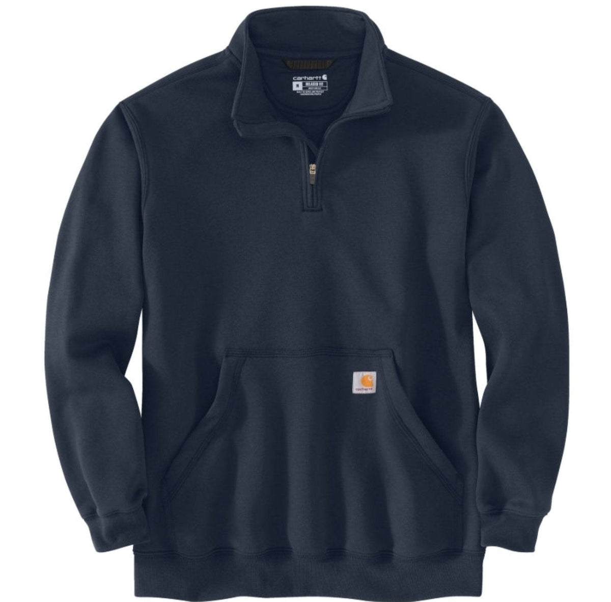Carhartt Men's Loose Fit Midweight Quarter Zip Mock Neck Sweatshirt Jackets & Coats Carhartt New Navy 2XL Reg