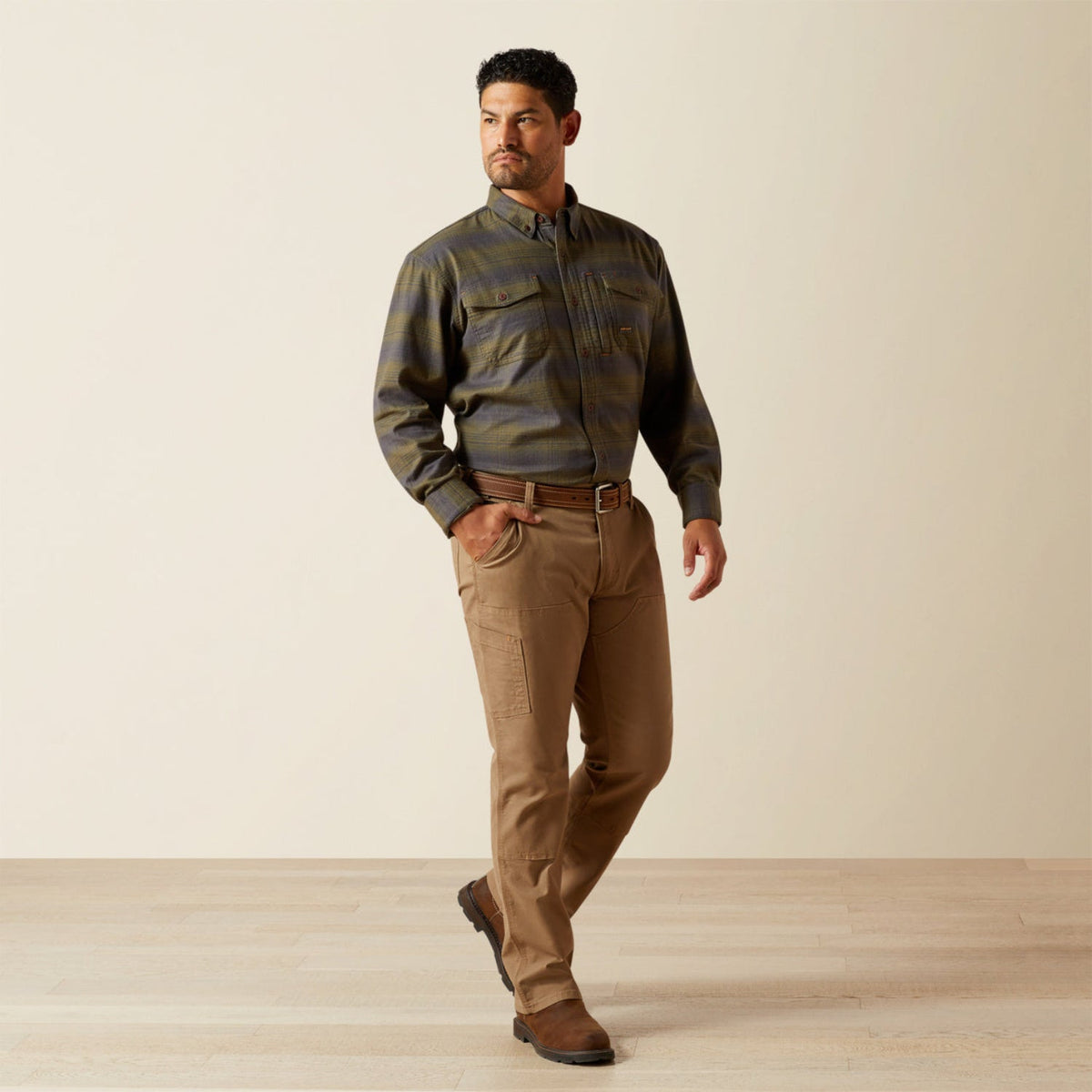 Ariat Men's Rebar™ Flannel DuraStretch Long Sleeve Work Shirt Work Shirts Ariat