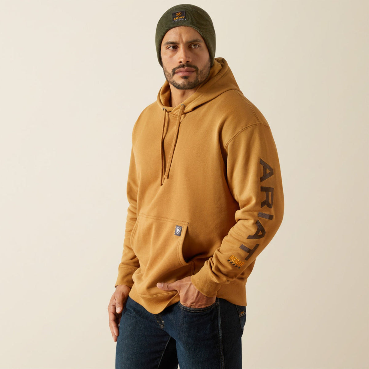 Ariat Men's Rebar Graphic Hoodie Sweatshirts & Hoodies Ariat Dijon/Mole 2XL Reg