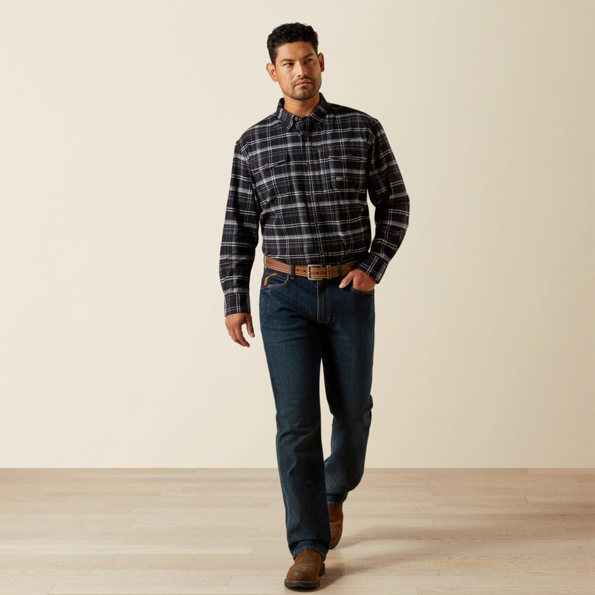 Ariat Men's Rebar™ Flannel DuraStretch™ Long Sleeve Work Shirt Work Shirts Ariat