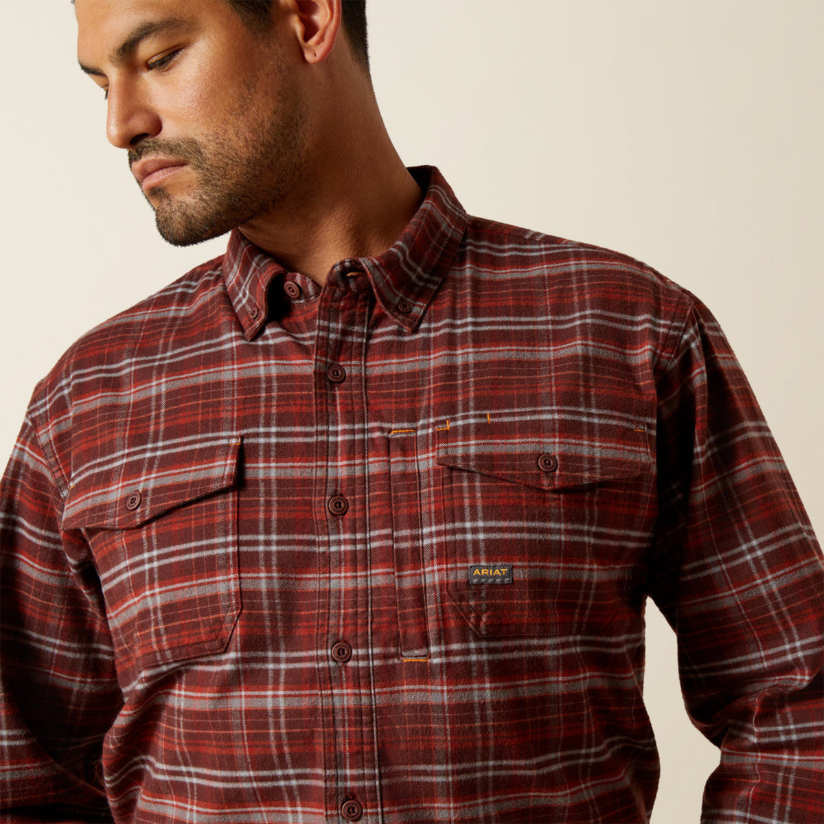 Ariat Men's Rebar™ Flannel DuraStretch™ Long Sleeve Work Shirt Work Shirts Ariat