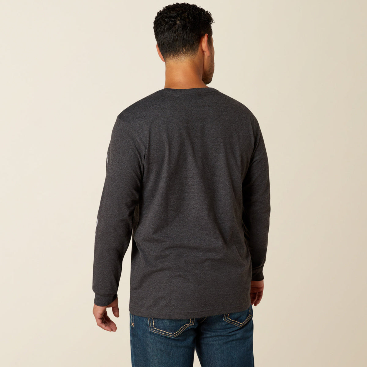 Ariat Men's Rebar Cotton Strong Chest Pocket Long Sleeve Logo T-Shirt Long Sleeve T-Shirts Ariat