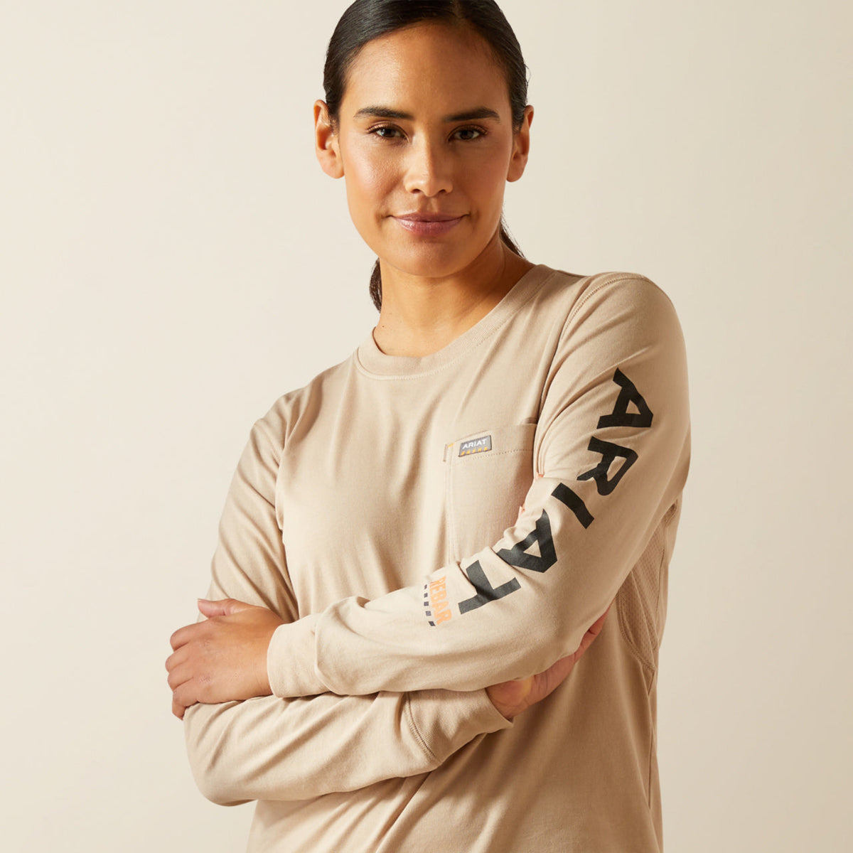 Ariat Women's Rebar Workman Logo Pocket Long Sleeve T-Shirt Long Sleeve T-Shirts Ariat
