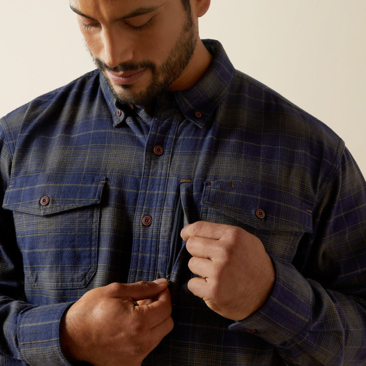 Ariat Men's Rebar™ Flannel DuraStretch Long Sleeve Work Shirt Work Shirts Ariat