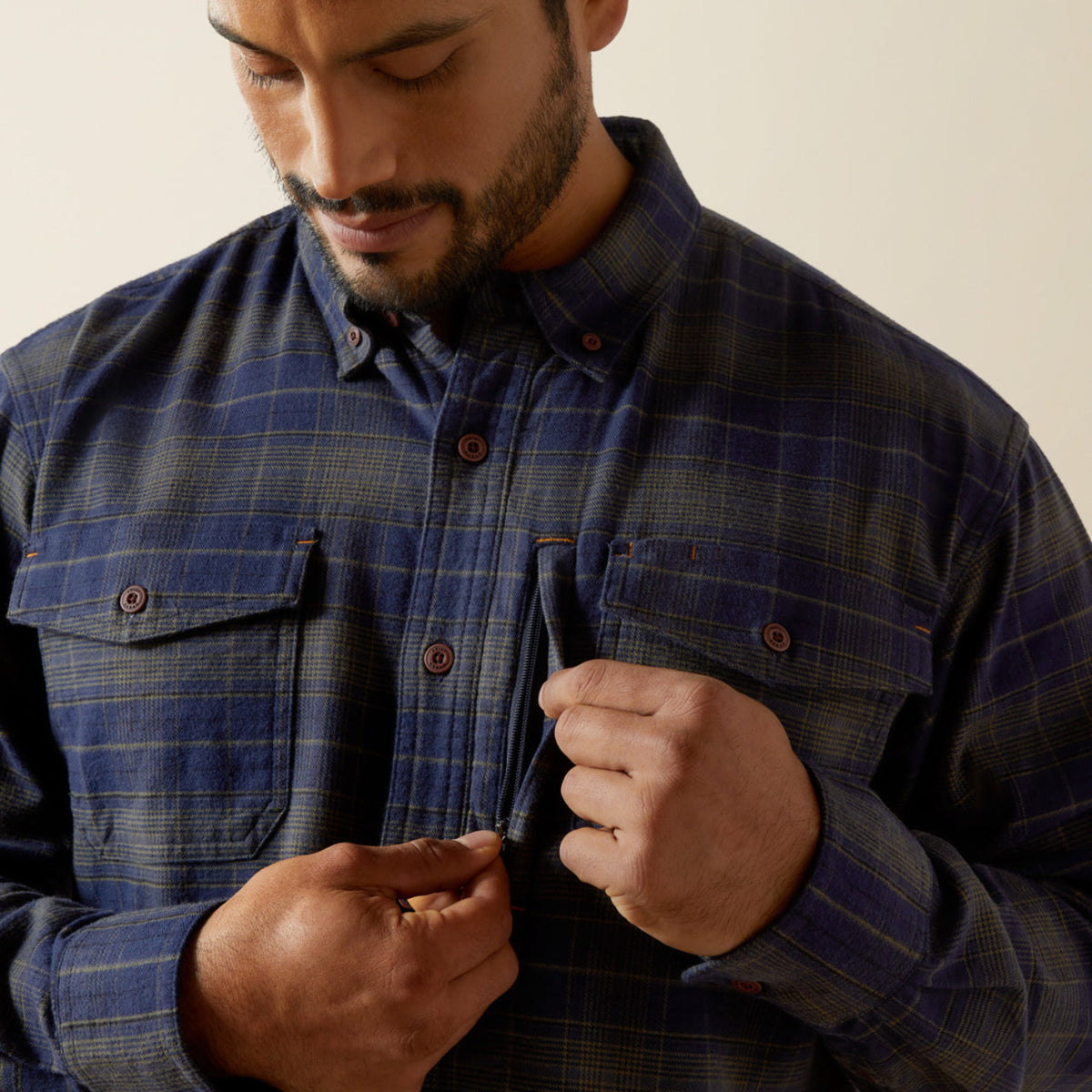 Ariat Men&#39;s Rebar™ Flannel DuraStretch Long Sleeve Work Shirt - Work World - Workwear, Work Boots, Safety Gear