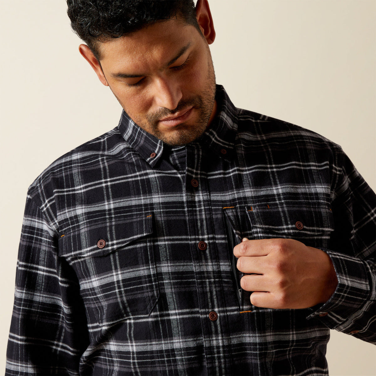 Ariat Men's Rebar™ Flannel DuraStretch™ Long Sleeve Work Shirt Work Shirts Ariat