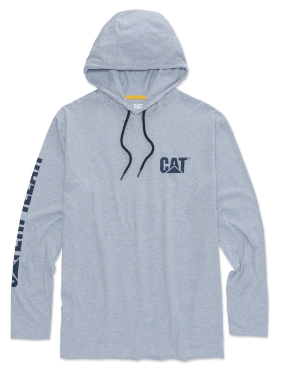 CAT Men's UPF 50 Hooded Long Sleeve T-Shirt Long Sleeve T-Shirts CAT Blue Fog Heather 2XL Reg