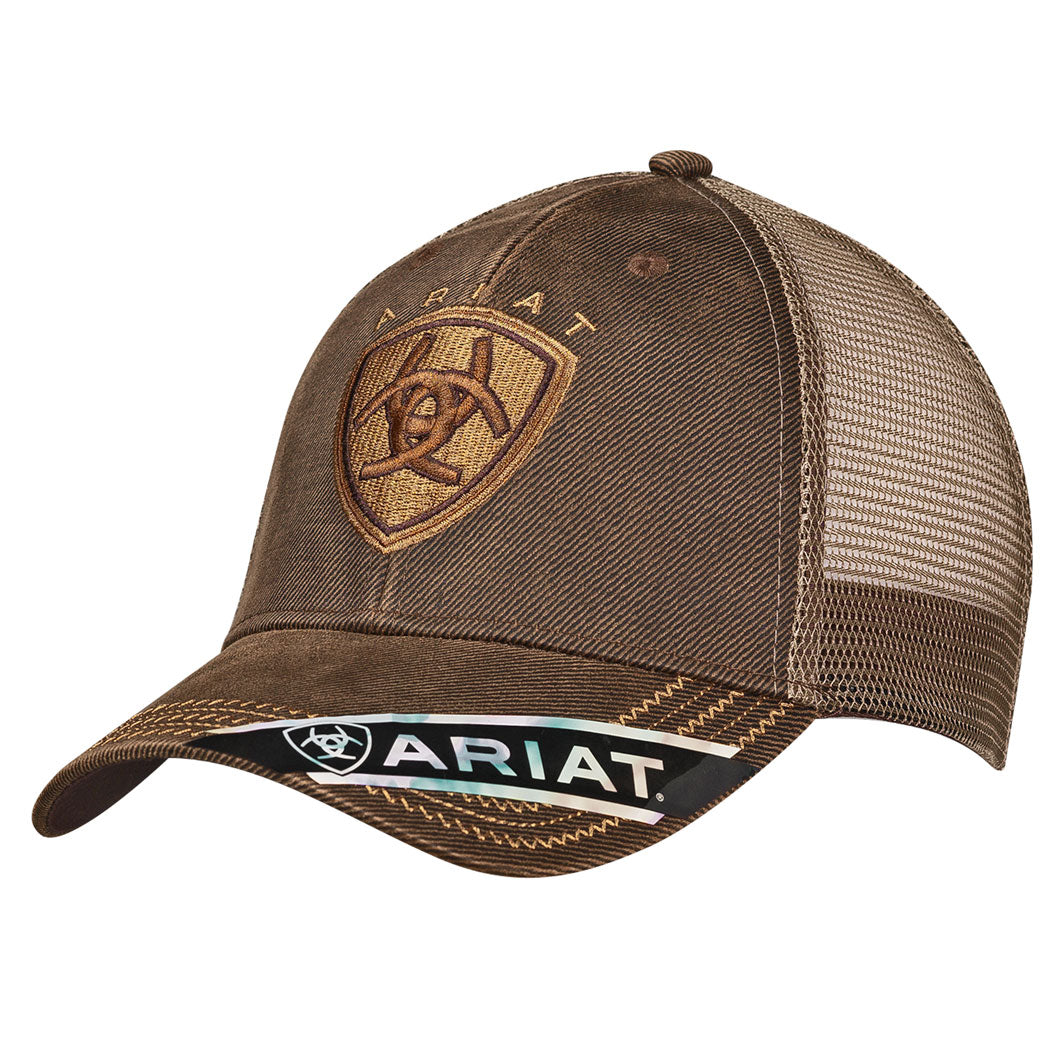 Ariat Oilskin Logo Mesh Velcro Cap Hats & Caps Ariat Brown OS