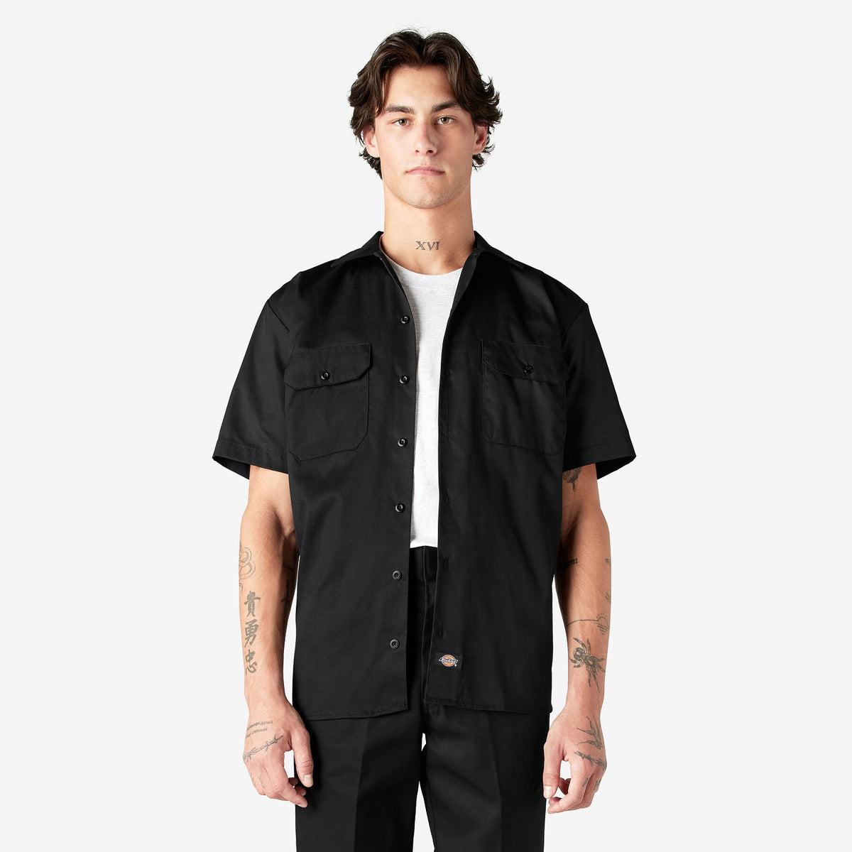 Dickies Men&#39;s Short Sleeve Work Shirt_Black - Work World - Workwear, Work Boots, Safety Gear