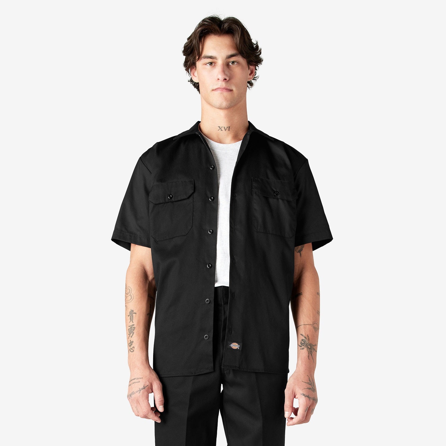 Dickies Men's Short Sleeve Work Shirt_Black - Work World - Workwear, Work Boots, Safety Gear