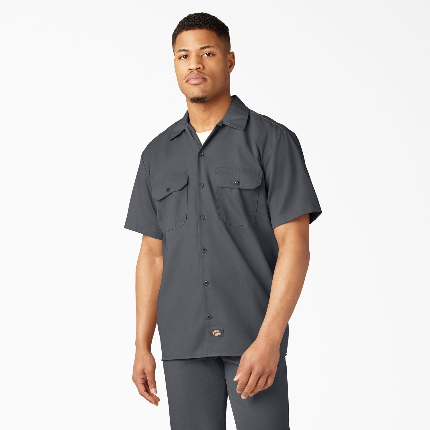 Dickies Men's Short Sleeve Work Shirt_Charcoal - Work World - Workwear, Work Boots, Safety Gear