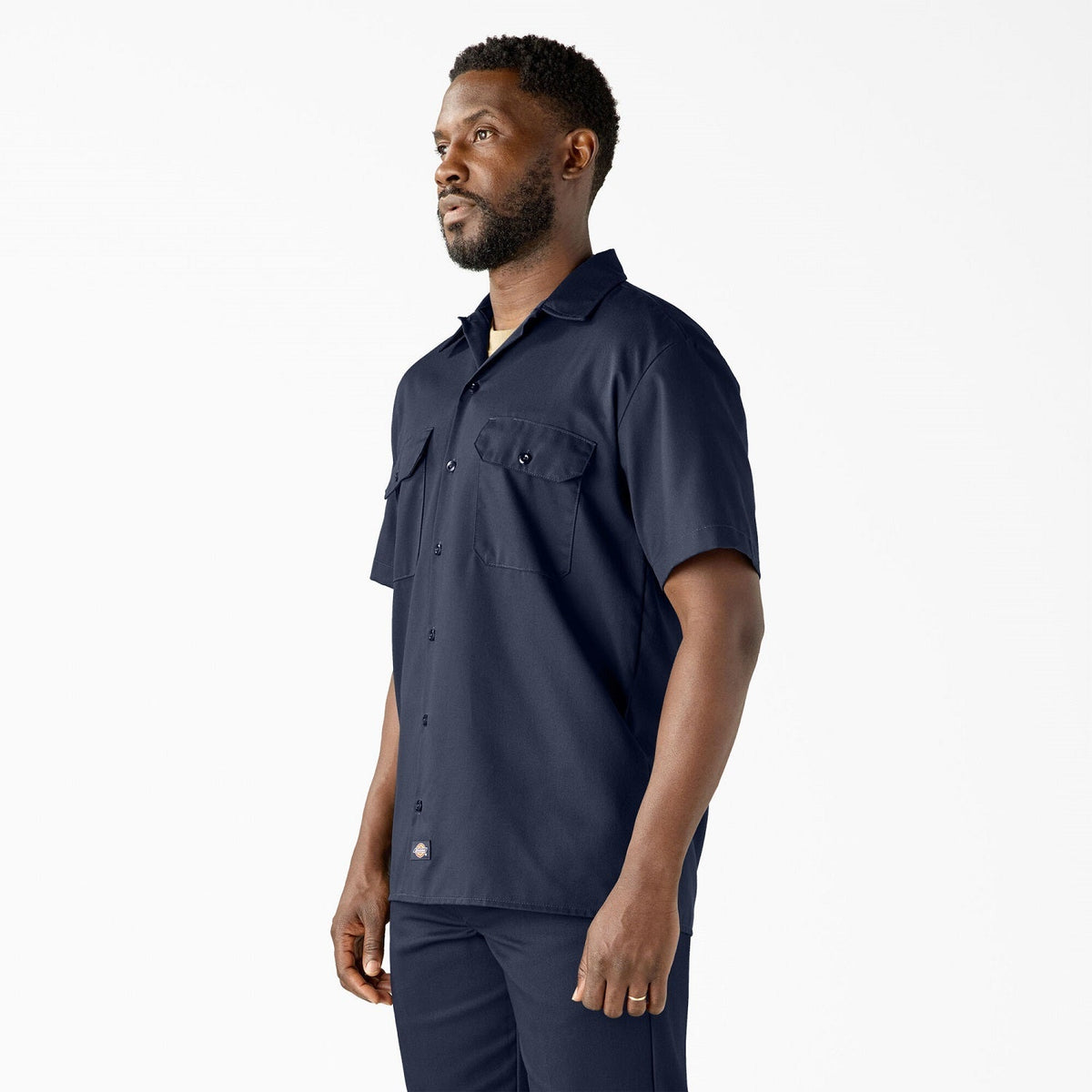 Dickies Men's Short Sleeve Work Shirt_Navy - KO, pfas - Work World - Workwear, Work Boots, Safety Gear