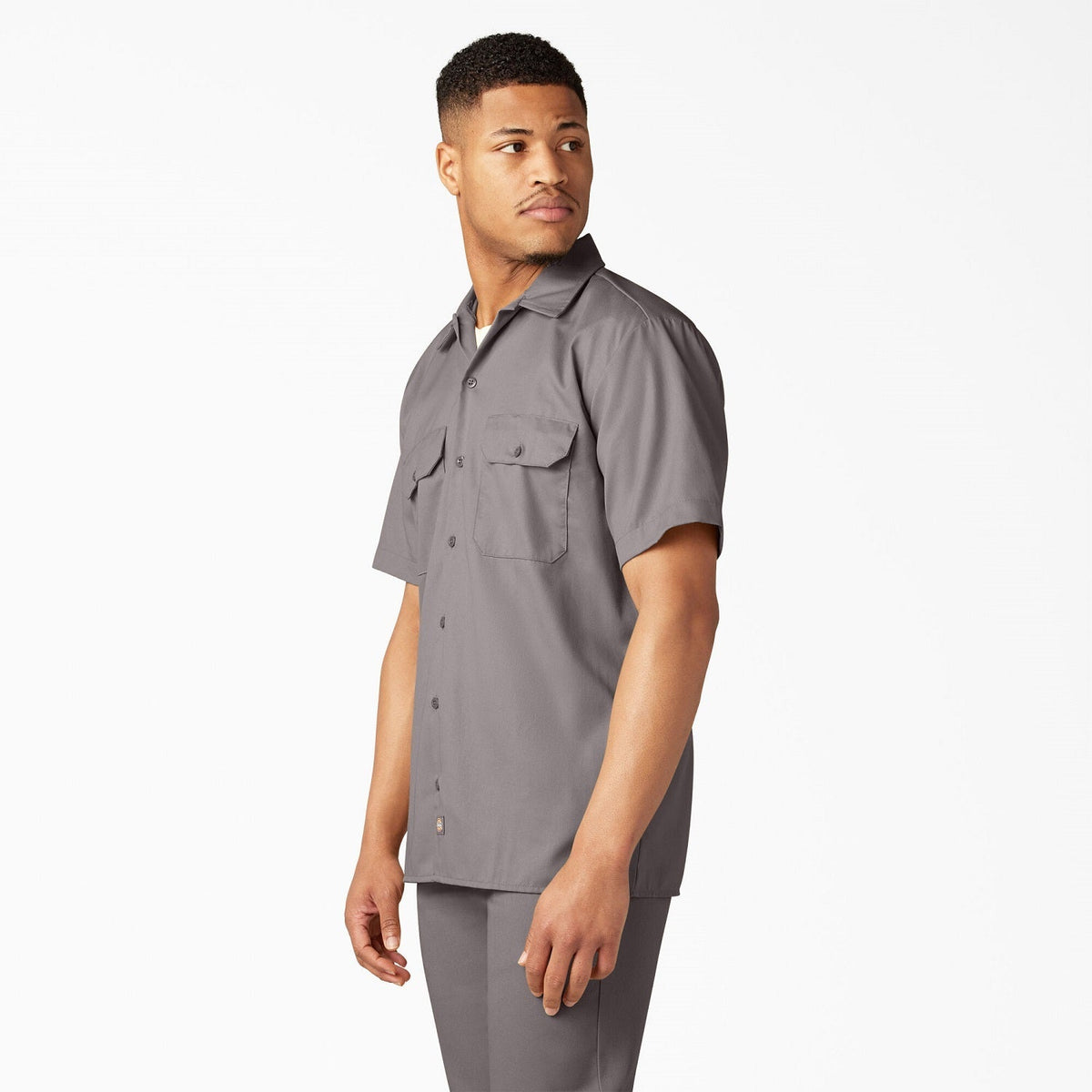 Dickies Men's Short Sleeve Work Shirt_Silver - KO, pfas - Work World - Workwear, Work Boots, Safety Gear