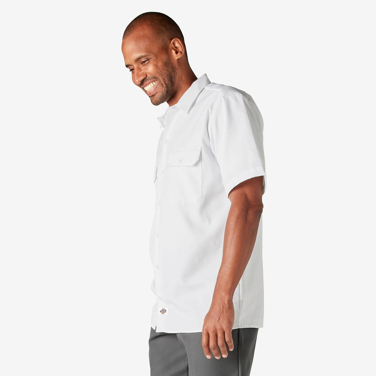Dickies Men's Short Sleeve Work Shirt_White - KO, pfas - Work World - Workwear, Work Boots, Safety Gear