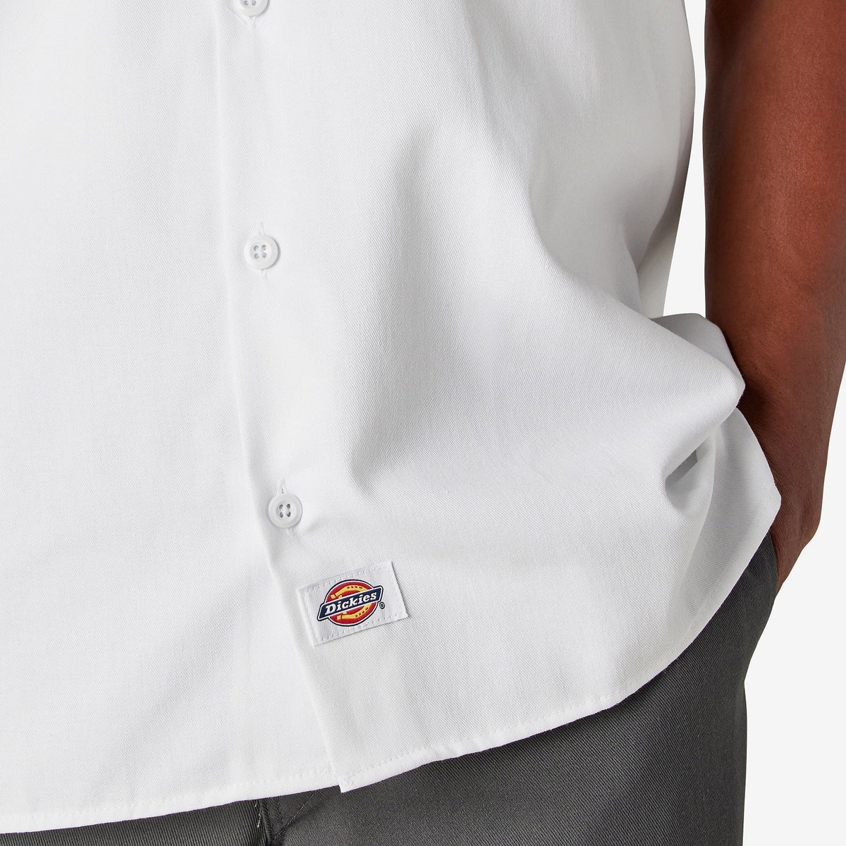 Dickies Men's Short Sleeve Work Shirt_White - KO, pfas - Work World - Workwear, Work Boots, Safety Gear