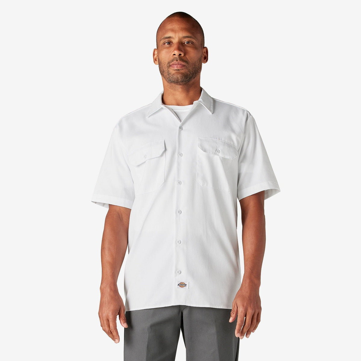 Dickies Men's Short Sleeve Work Shirt_White - KO, pfas - Work World - Workwear, Work Boots, Safety Gear