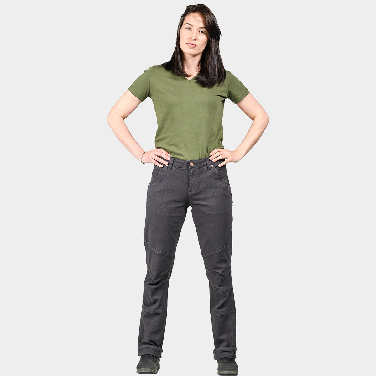 Dovetail Workwear Women's GO TO Double-Front Canvas Stretch Pant Pants Dovetail Workwear Cement Grey 10 30 Inseam