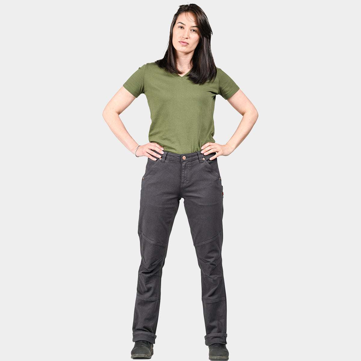 Dovetail Workwear Women&#39;s GO TO Double-Front Canvas Stretch Pant - Work World - Workwear, Work Boots, Safety Gear