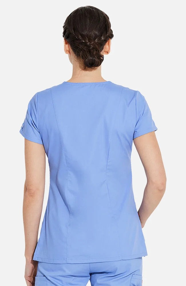 Dickies Women's 5-Pocket Shaped V-Neck Scrub Top Scrubs Dickies