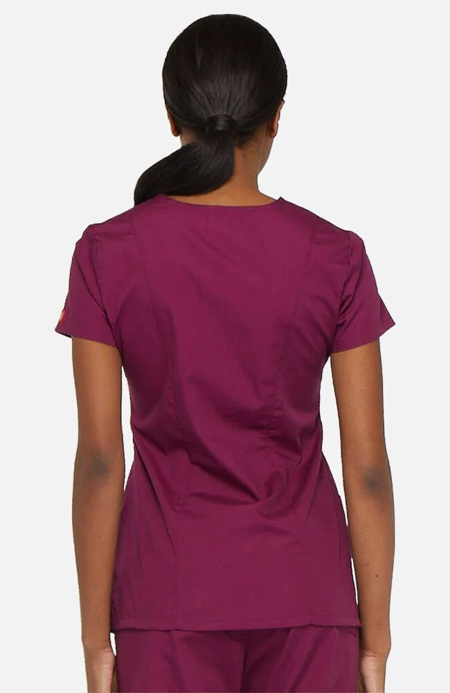 Dickies Women's 5-Pocket Shaped V-Neck Scrub Top Scrubs Dickies
