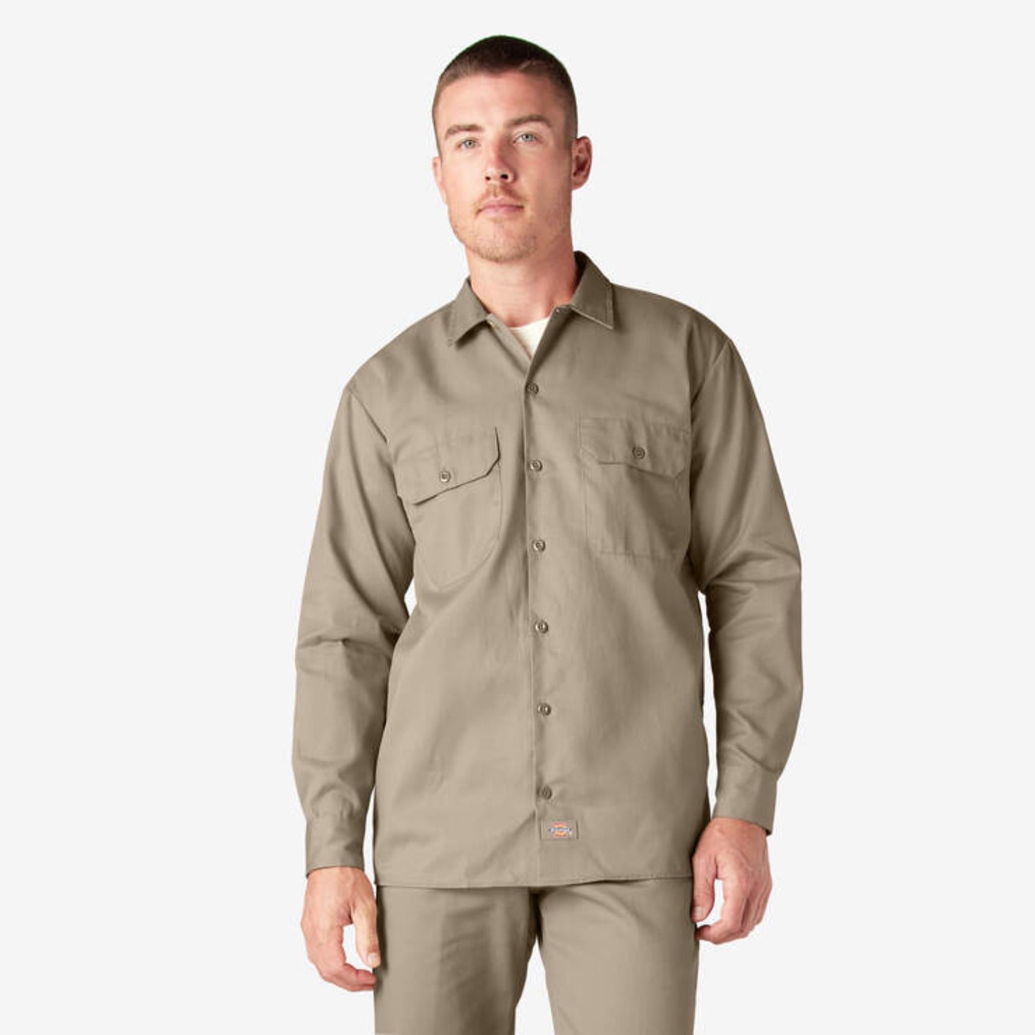 Dickies Men's Button-Down Chest Pocket Long Sleeve Work Shirt - Work World - Workwear, Work Boots, Safety Gear