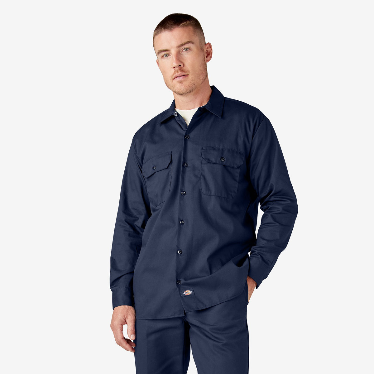 Dickies Men&#39;s Long Sleeve Button-Down Work Shirt - Work World - Workwear, Work Boots, Safety Gear