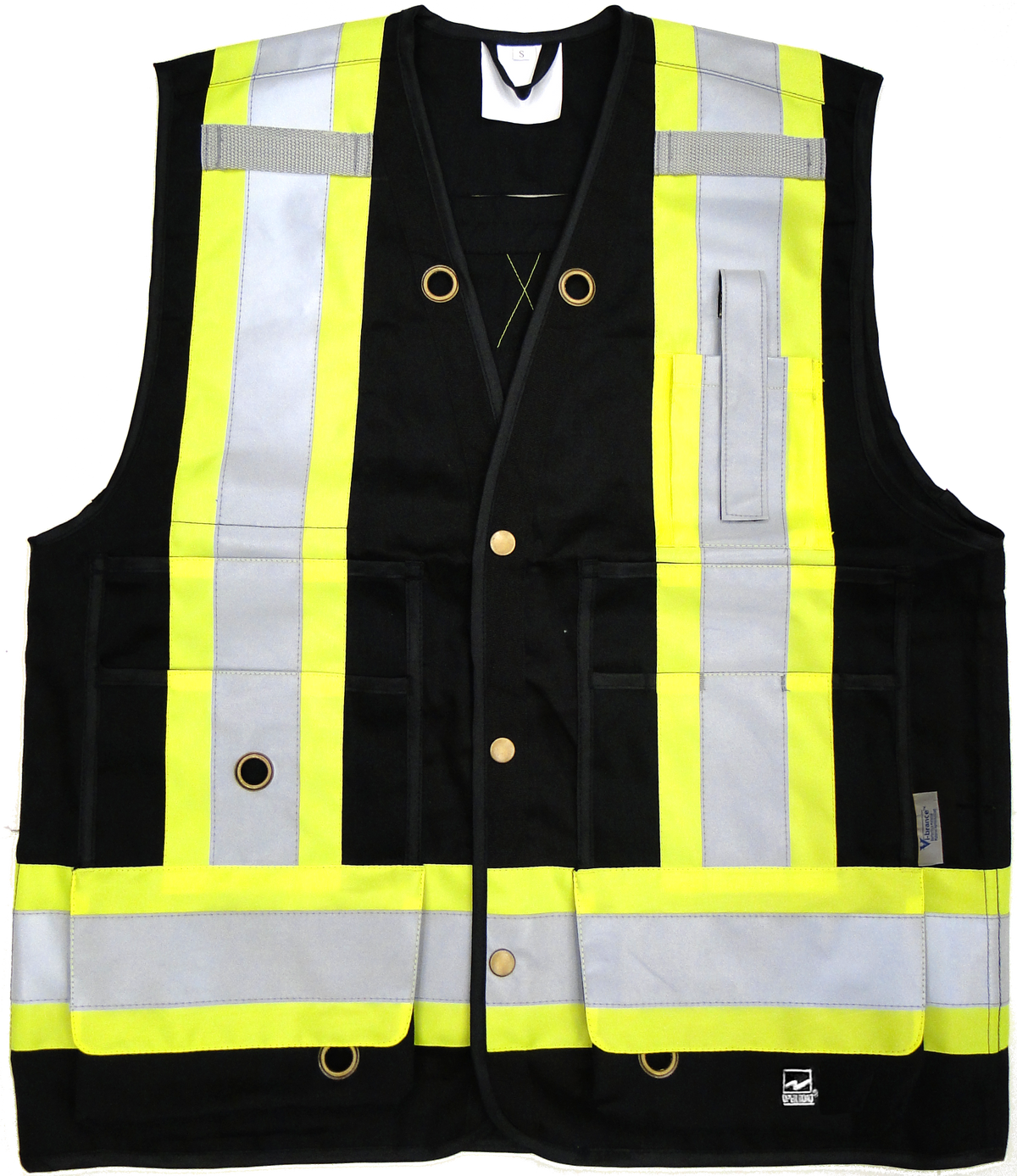 Viking Men's Open Road® Surveyor Class 1 Hi-Vis 8 Pocket Vest Vests Viking Black 2XL Reg