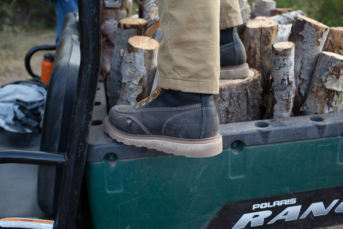Thorogood Men's American Heritage MAXWear Wedge™ 6" Steel Toe Work Boot_Black Work Boots Thorogood