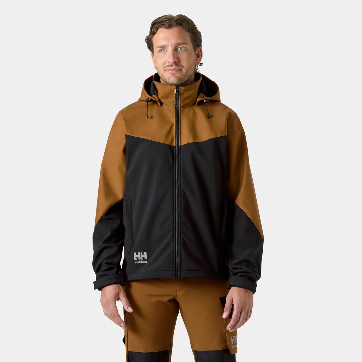 Helly Hansen Men's Oxford DWR Softshell Hooded Jacket Jackets & Coats Helly Hansen Saddle/Black 2XL Reg
