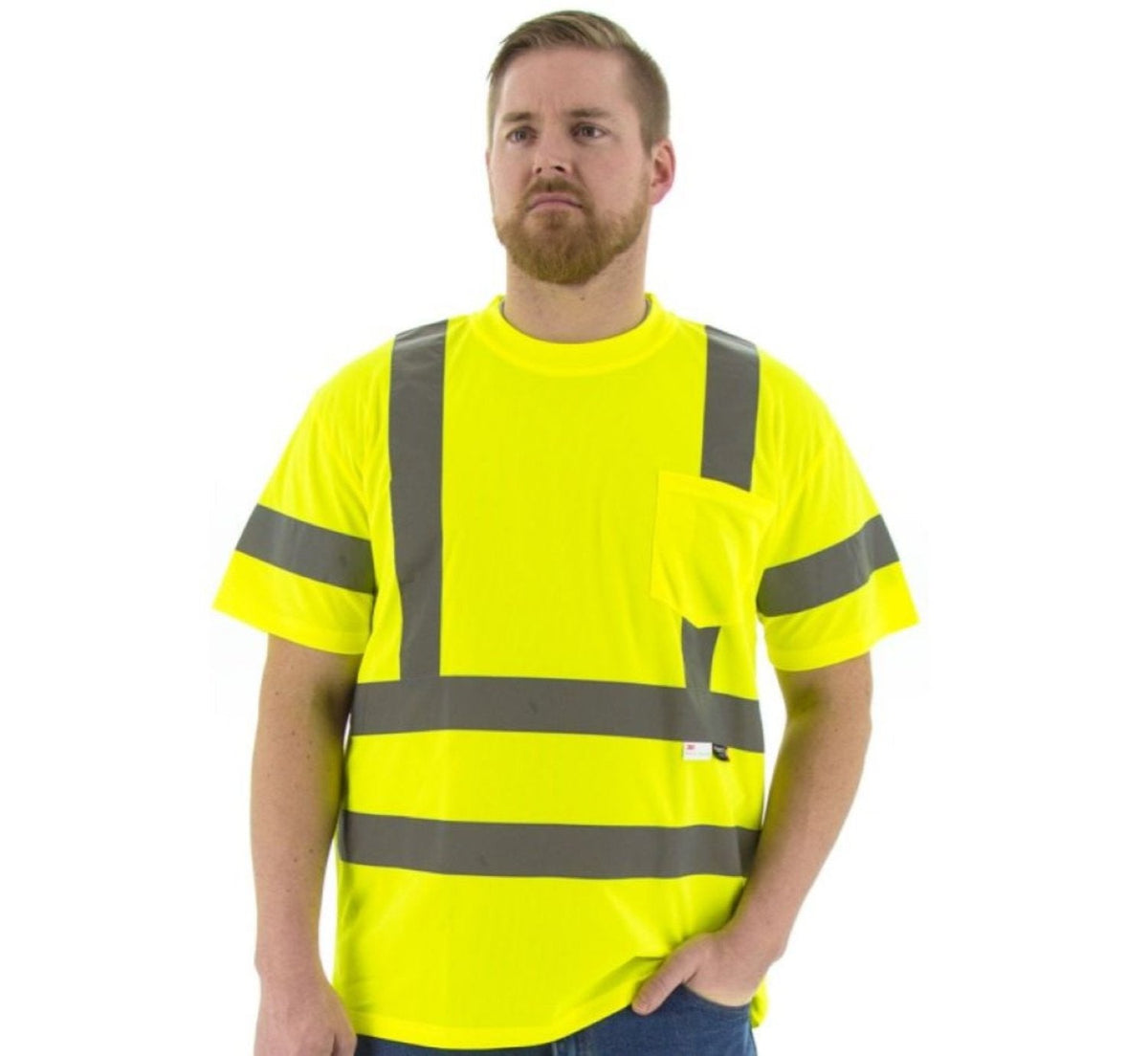 Majestic Men's Hi-Vis Short Sleeve Shirt T-Shirts Majestic Hi-Vis Yellow 2XL Reg