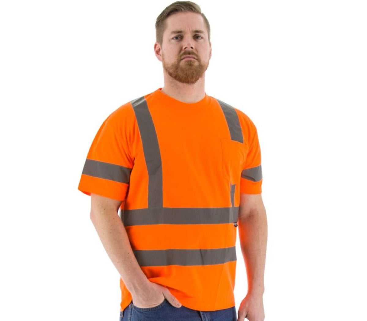 Majestic Men&#39;s Hi-Vis Short Sleeve Shirt - Work World - Workwear, Work Boots, Safety Gear