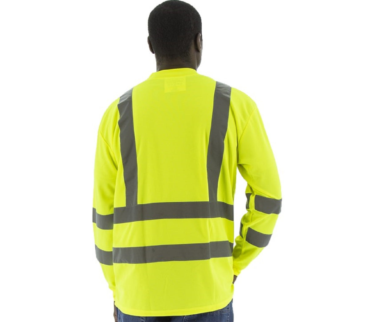 Majestic Men&#39;s Hi-Vis Long Sleeve Shirt - Work World - Workwear, Work Boots, Safety Gear