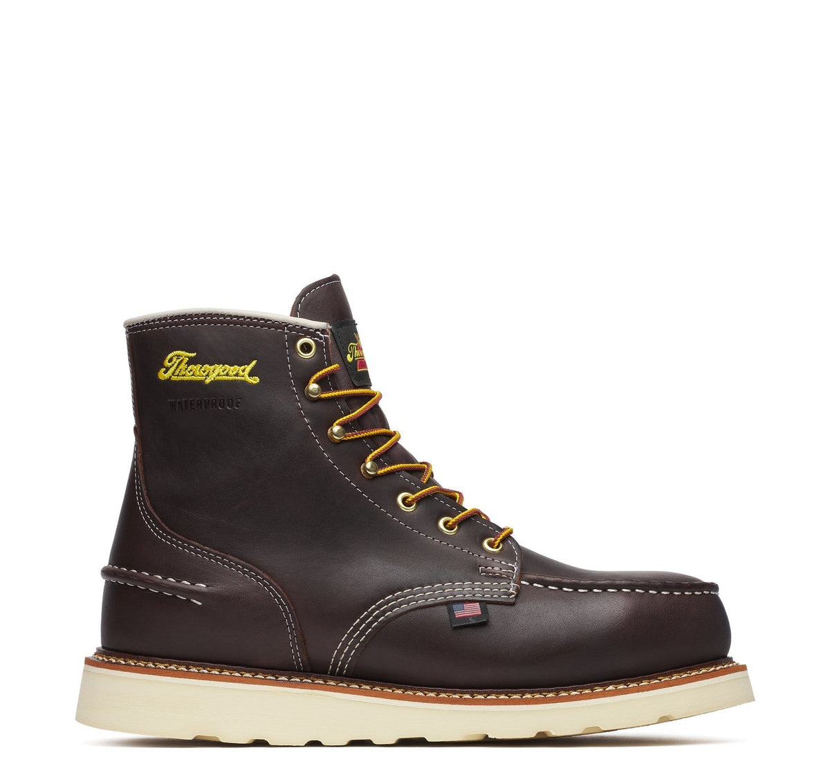 Thorogood Men's 1957 Series 6" Moc Toe Waterproof MAXWear Wedge Steel Toe Boot Work Boots Thorogood Briar Pitstop 10 2E