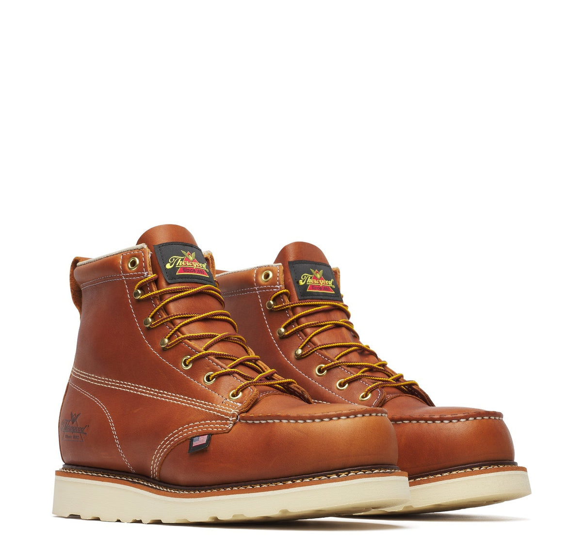 Thorogood Men&#39;s American Heritage MAXWear Wedge 6&quot; Steel Toe Work Boot_Tobacco - Work World - Workwear, Work Boots, Safety Gear