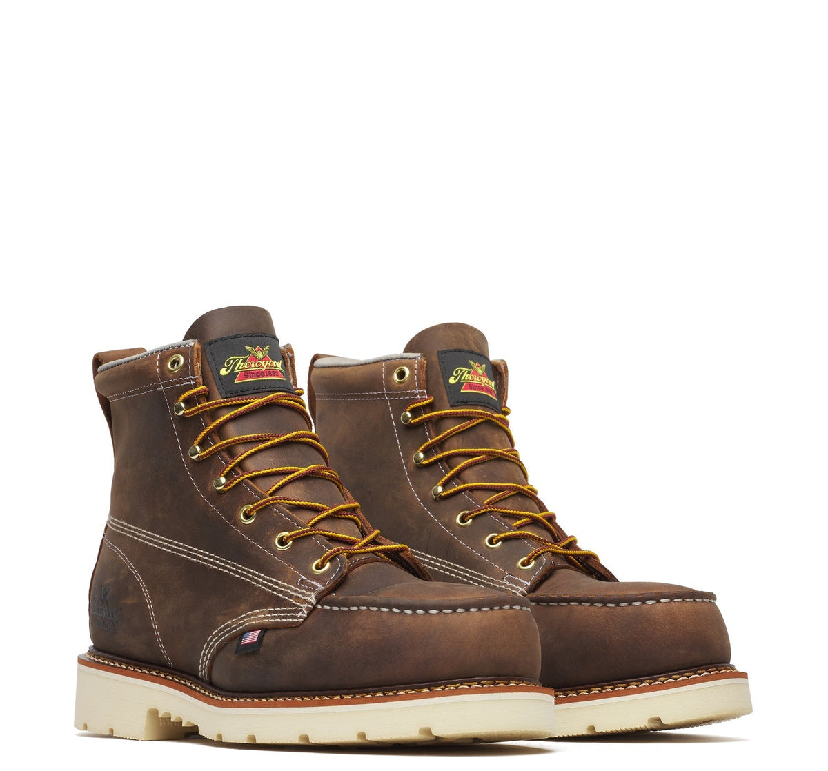 Thorogood Men's American Heritage Moc 6" Steel Toe Boot_Trail Crazyhorse Work Boots Thorogood