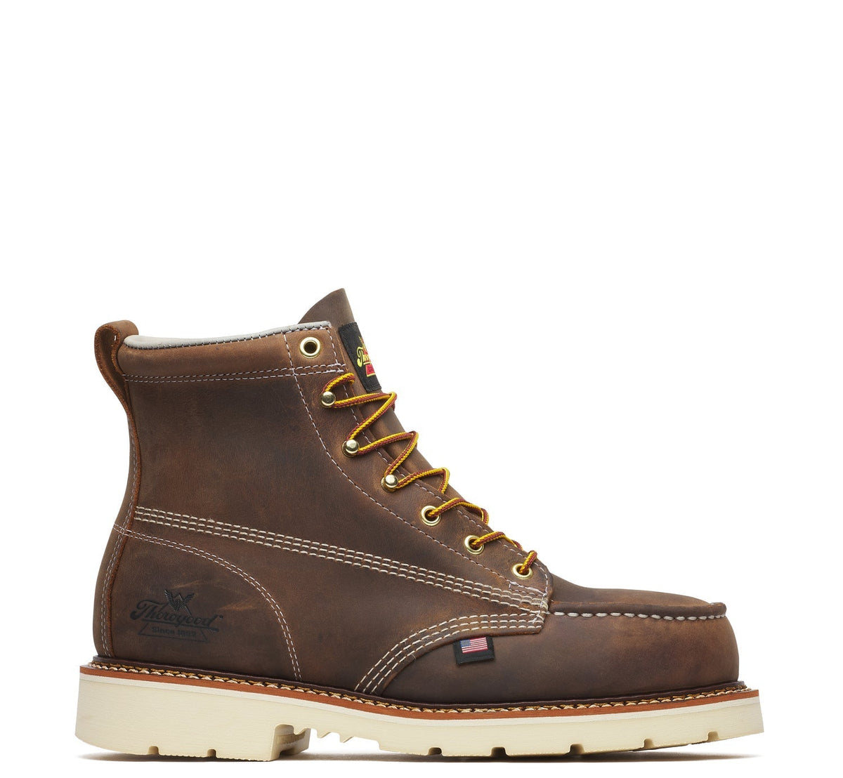 Thorogood Men's American Heritage Moc 6" Steel Toe Boot_Trail Crazyhorse Work Boots Thorogood Trail Crazyhorse 10 2E