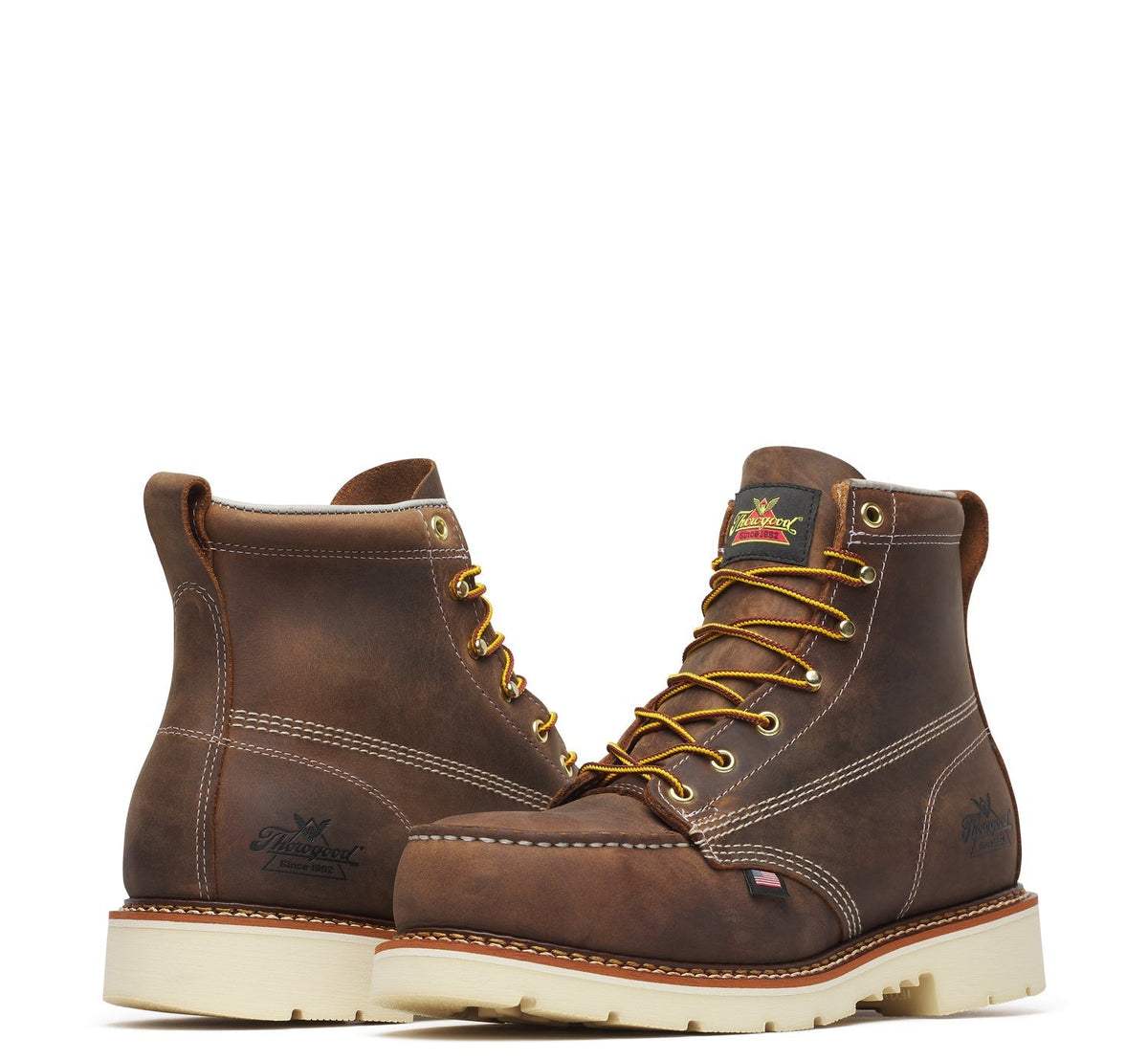 Thorogood Men's American Heritage Moc 6" Steel Toe Boot_Trail Crazyhorse Work Boots Thorogood