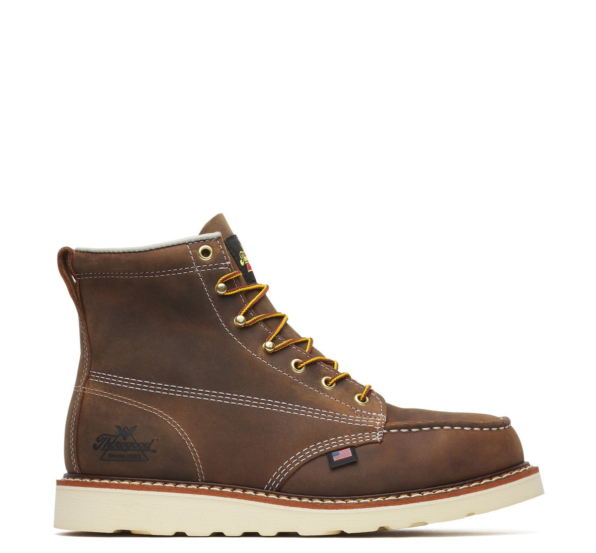 Thorogood Men's American Heritage 6" Moc Toe Steel Toe Work Boot Work Boots Thorogood Crazy Horse 10 2E