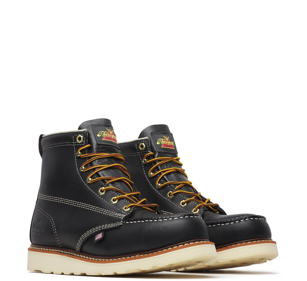 Thorogood Men's American Heritage MAXWear Wedge™ 6" Steel Toe Work Boot_Black Work Boots Thorogood
