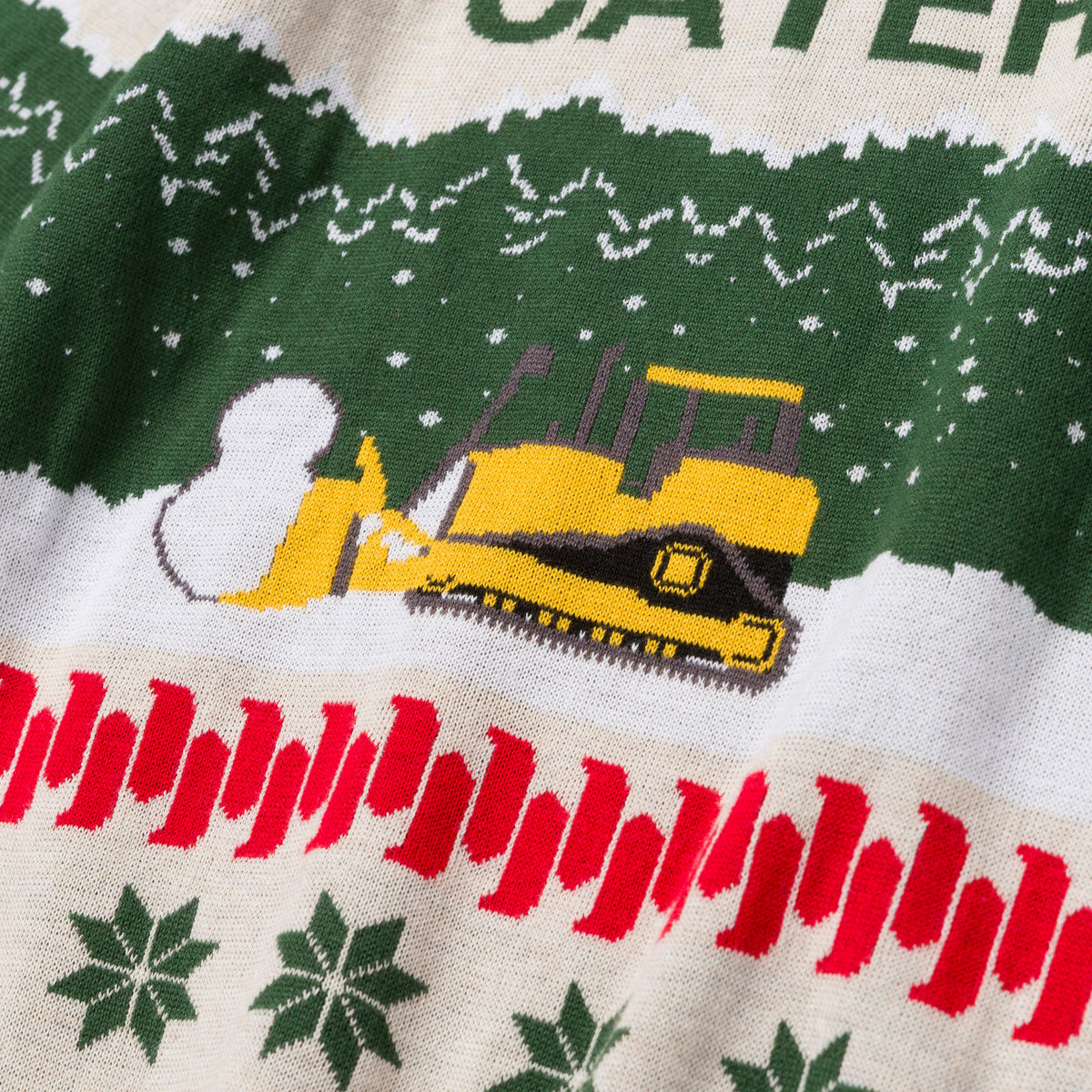 CAT Snowdozer Graphic Christmas Sweater Sweatshirts & Hoodies CAT