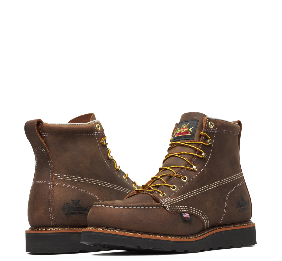 Thorogood Men's American Heritage 6" Moc Toe Wedge Boot Work Boots Thorogood
