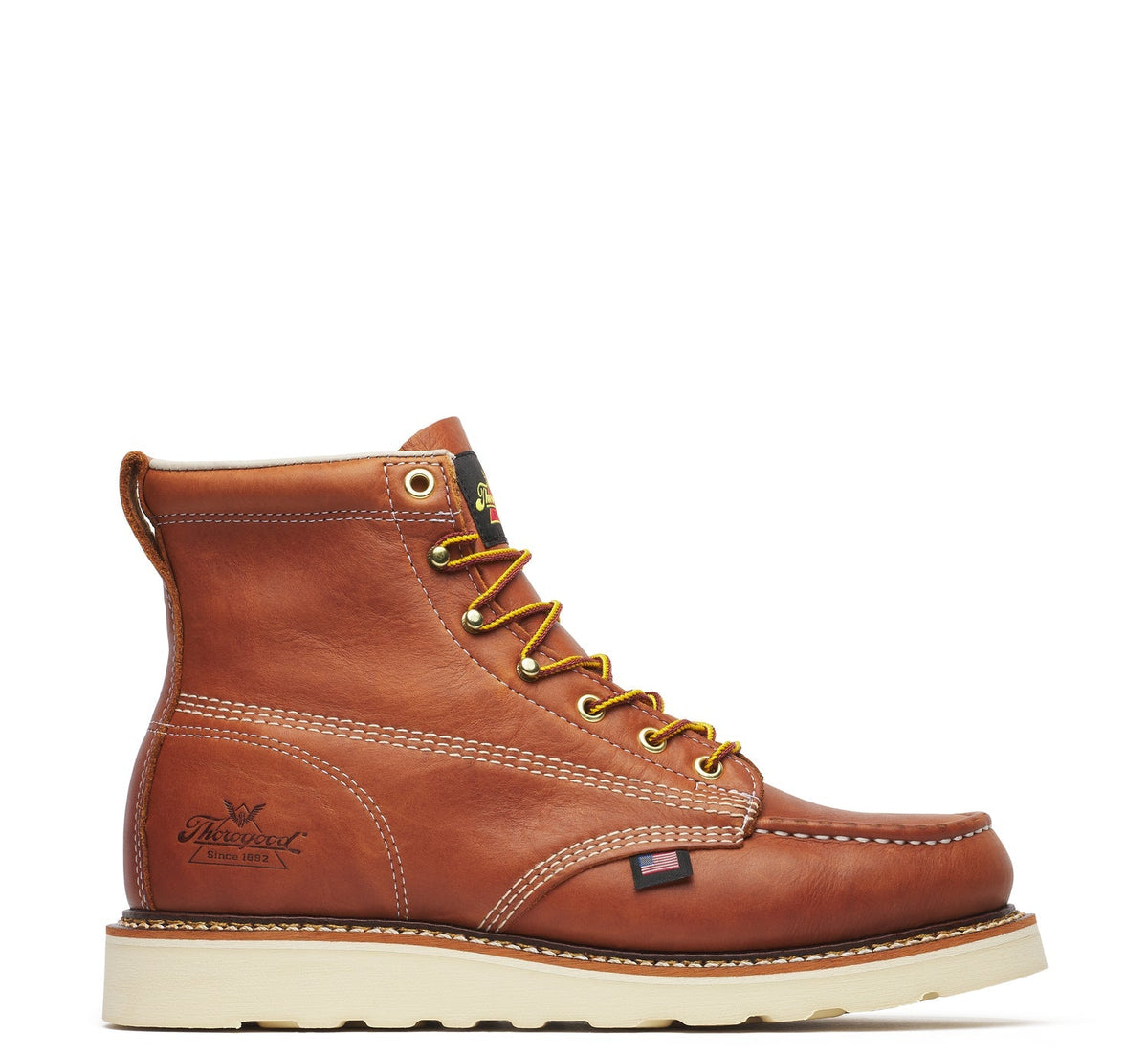 Thorogood Men&#39;s American Heritage MAXWear Wedge™ 6&quot; Soft Toe Work Boot_Tobacco - Work World - Workwear, Work Boots, Safety Gear