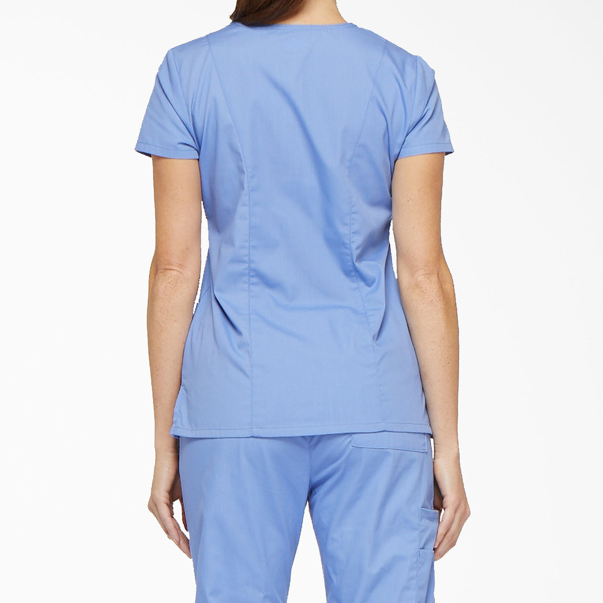 Dickies Women&#39;s EDS Signature V-Neck Scrub Top_Ciel Blue - Work World - Workwear, Work Boots, Safety Gear