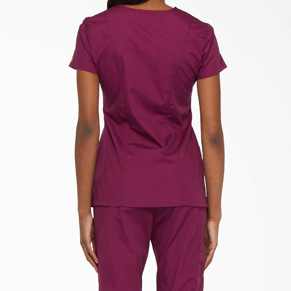 Dickies Women&#39;s EDS Signature V-Neck Scrub Top_Wine - Work World - Workwear, Work Boots, Safety Gear